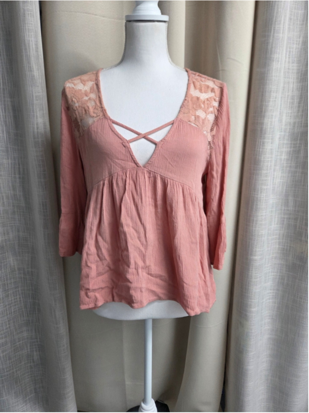 Ambiance Blush Pink Top Size M Coquette Fairycore Cottagecore Romantic Goth